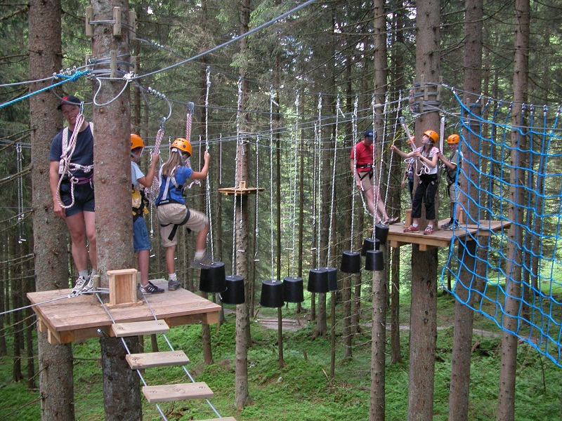 High rope garden at the hiking Hotel Gerlos, the Hotel Gerlos